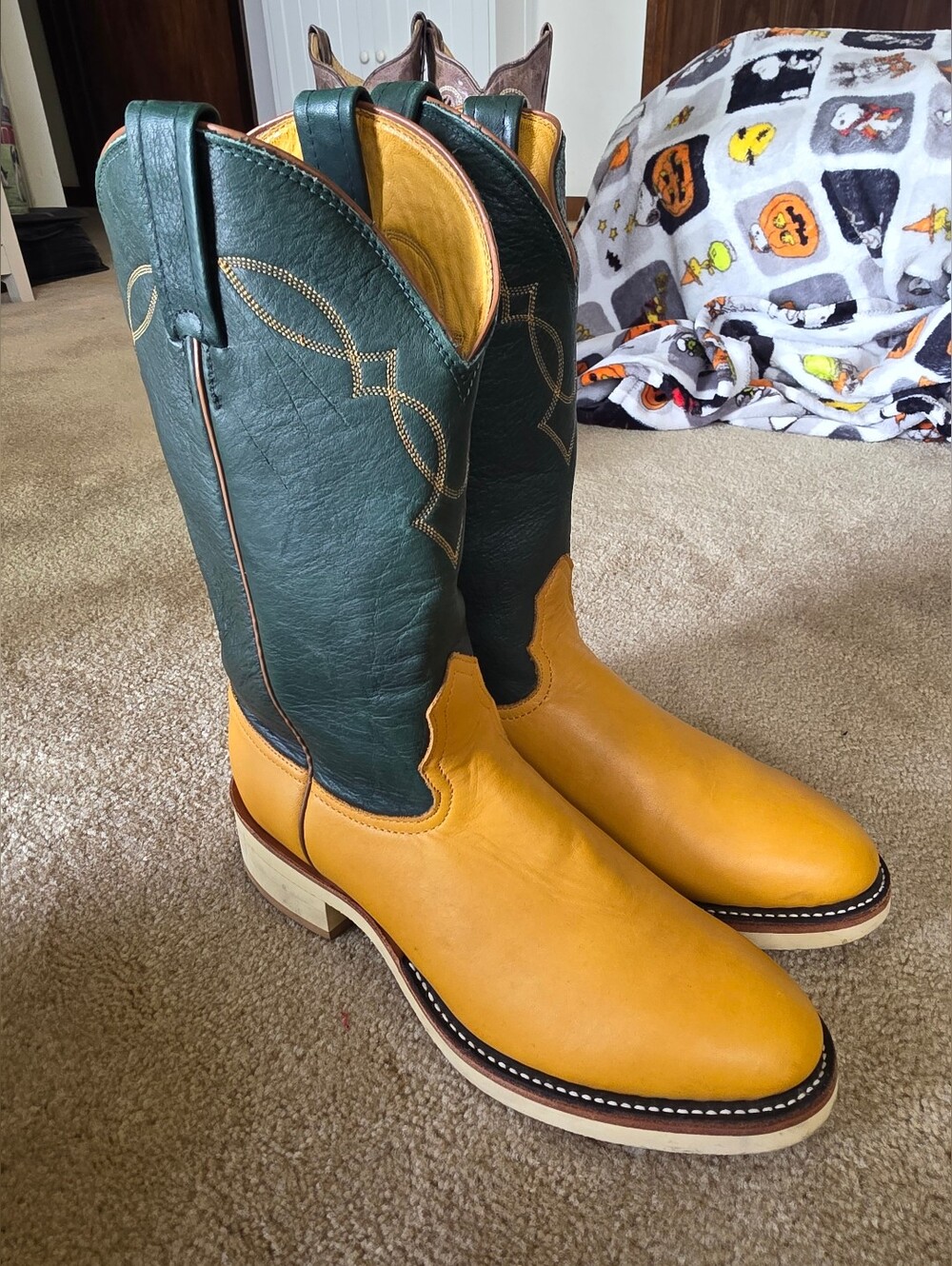 Nocona Boots | Yellow & Green | Leather | Size 8 | Guc